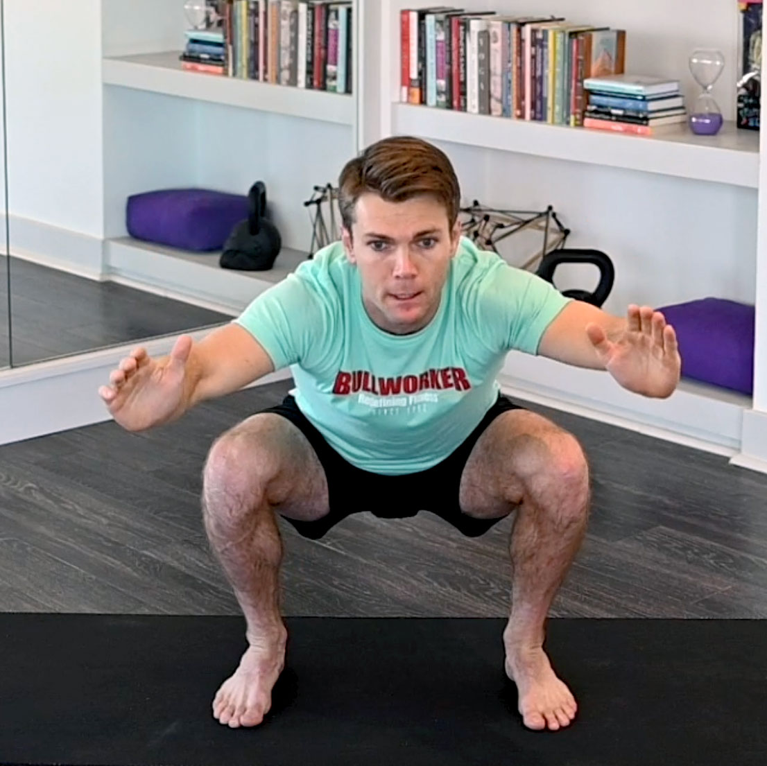 Air squats for tone legs